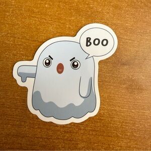 Cute Ghost Sticker with‎ Speech Bubble